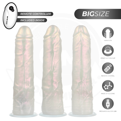 COCK MILLER - DILDO MIT SAUGNÄPFEN, LICHTERN UND VIBRATION MIT FERNBEDIENUNG WEISS 21,5 CM