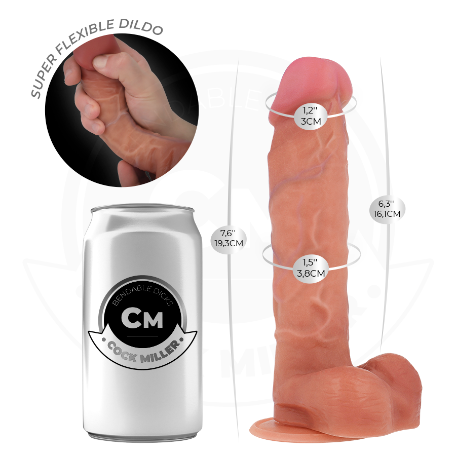 COCK MILLER - HYPERREALISTISCHER, ARTIKULIERBARER DILDO 19,3 CM