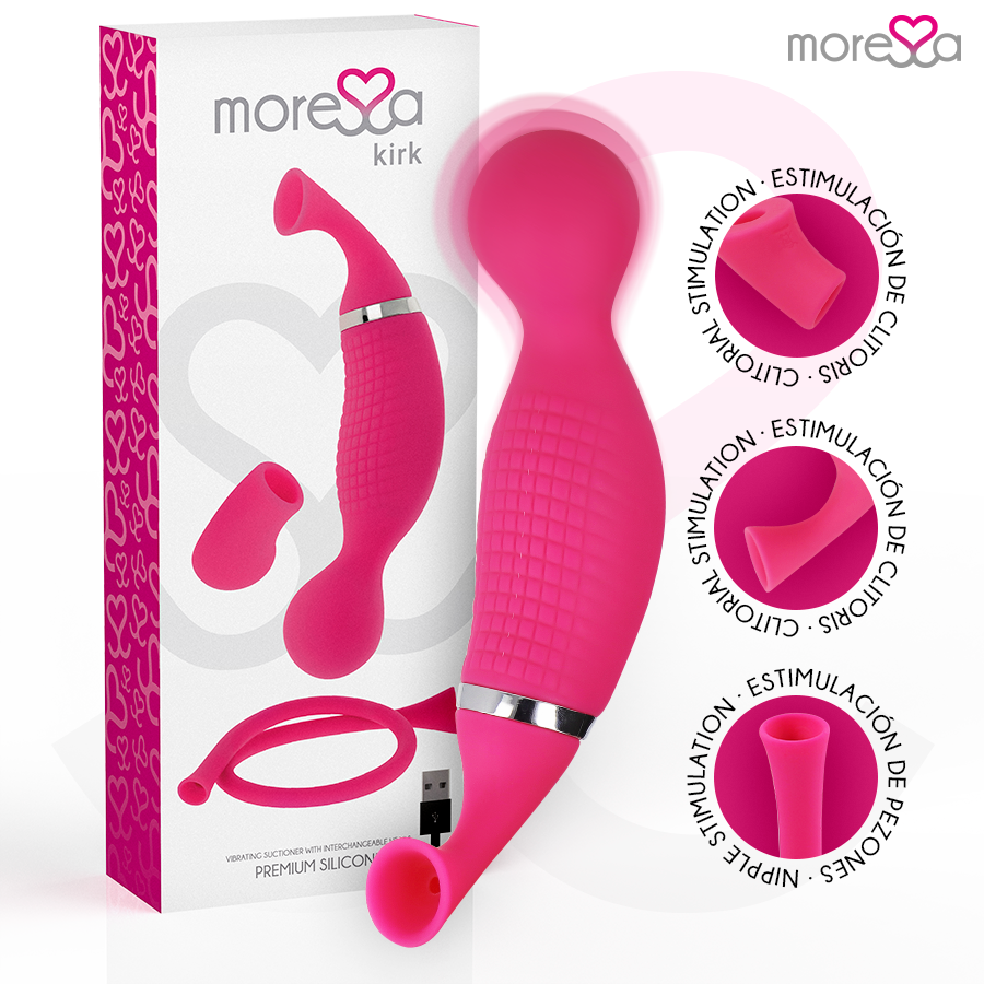 MORESSA - KIRK DUO SUCTION + MULTI-PERFORMANCE MASSAGER PREMIUM SILIKON WIEDERAUFLADBAR
