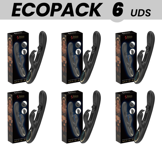 ECOPACKS 6 EINHEITEN - IBIZA LEISTUNGSSTARKER RABBIT-VIBRATOR MIT MASSAGE-ROLLENDER PERLE
