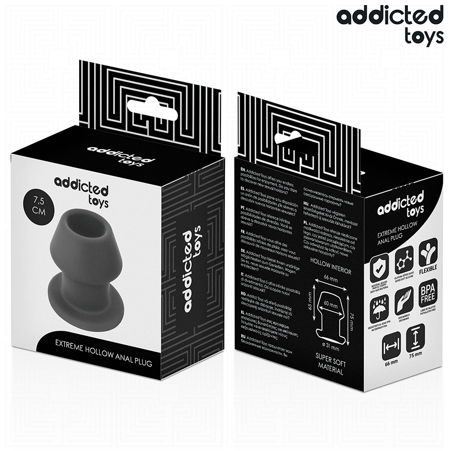 ADDICTED TOYS - EXTREM HOHL ANALPLUG SILIKON GRÖSSE S 7,5 CM