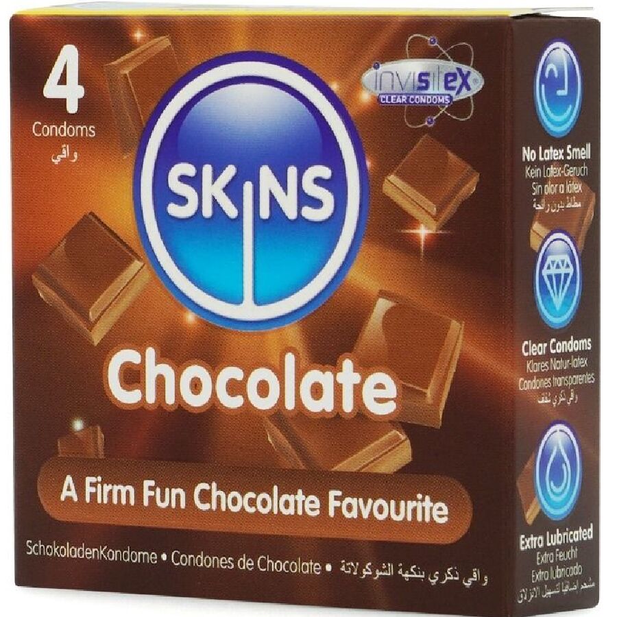 SKINS - SCHOKOLADE PREMIUM KONDOME PACKUNG 4