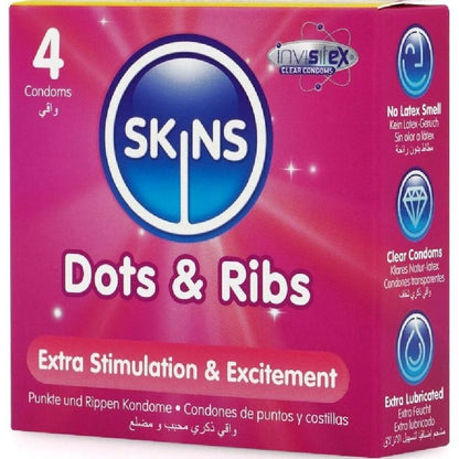 SKINS - DOTS &amp; RIBS PREMIUM-KONDOME PACKUNG 4
