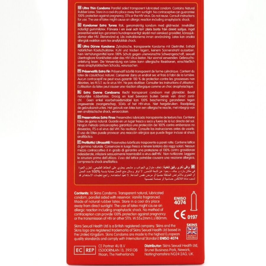 SKINS - ULTRA DÜNNE PREMIUM-KONDOME PACKUNG 16