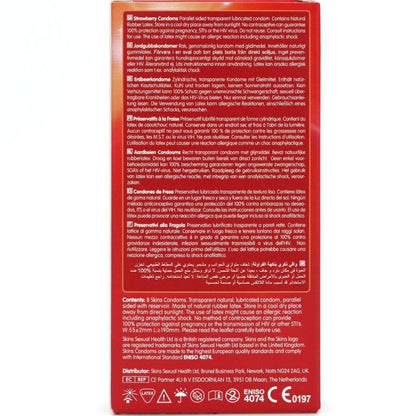 SKINS - ERDBEERE PREMIUM KONDOME PACKUNG 8