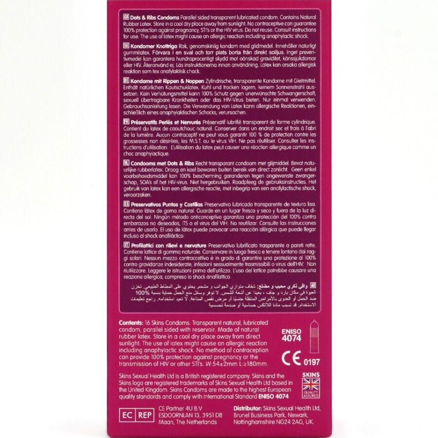 SKINS - DOTS &amp; RIBS PREMIUM-KONDOME PACKUNG 16