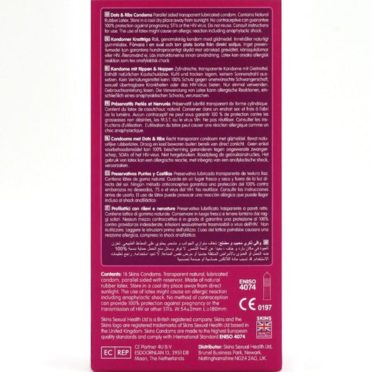 SKINS - DOTS &amp; RIBS PREMIUM-KONDOME PACKUNG 16