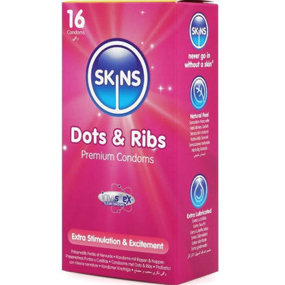 SKINS - DOTS &amp; RIBS PREMIUM-KONDOME PACKUNG 16