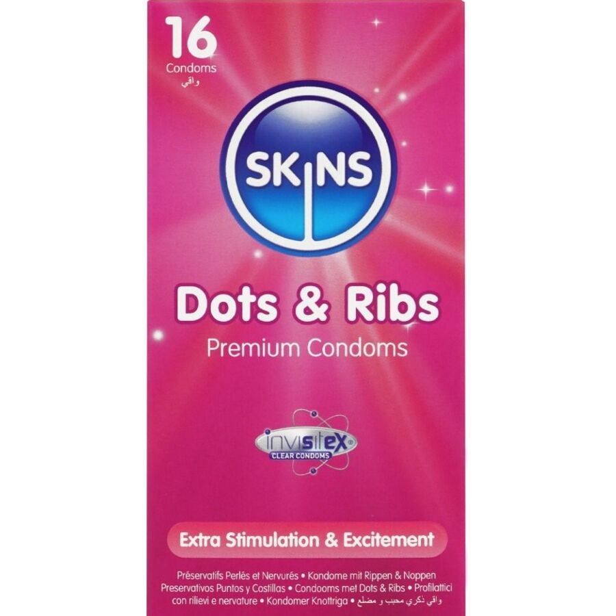 SKINS - DOTS &amp; RIBS PREMIUM-KONDOME PACKUNG 16