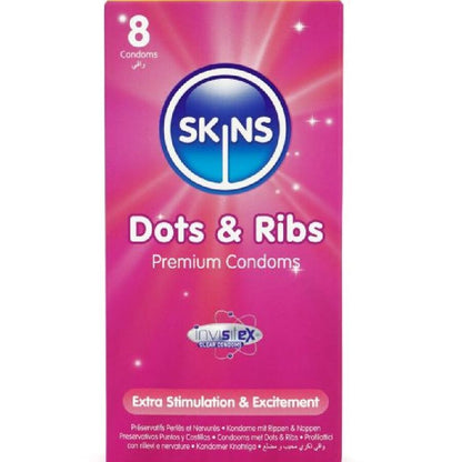 SKINS - DOTS &amp; RIBS PREMIUM-KONDOME PACKUNG 8