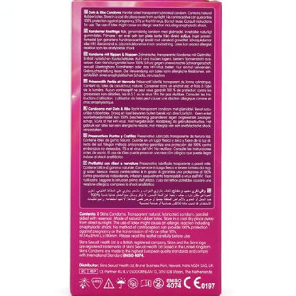 SKINS - DOTS &amp; RIBS PREMIUM-KONDOME PACKUNG 8