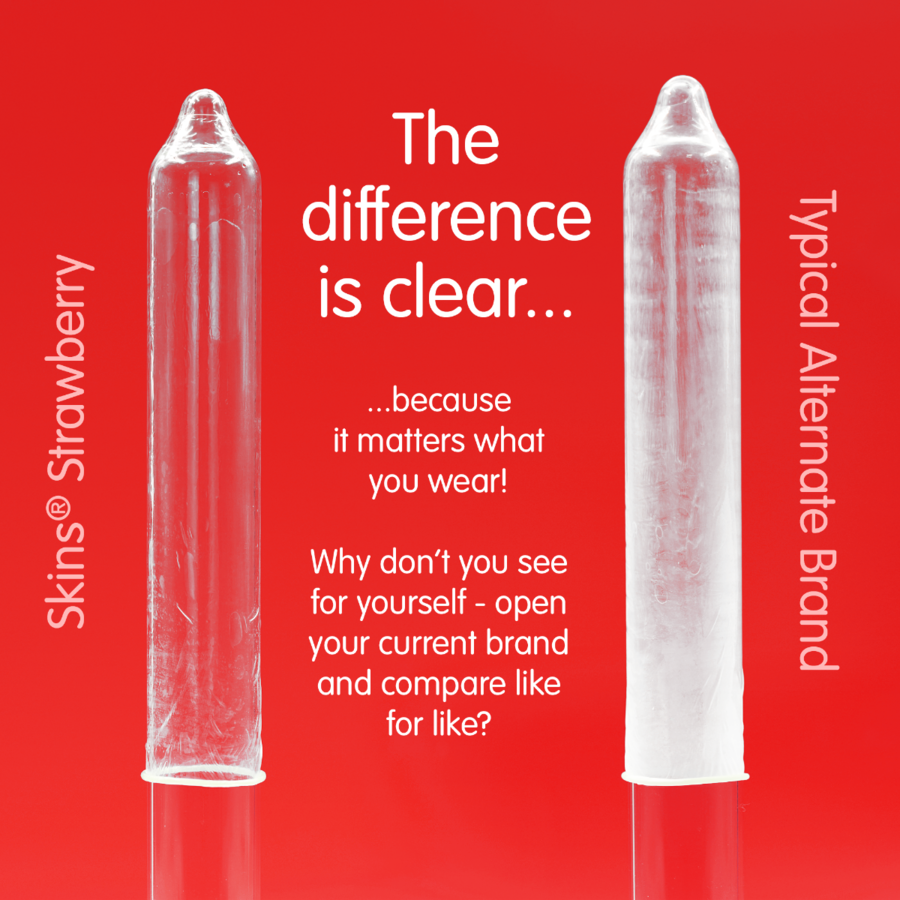 SKINS - ERDBEERE PREMIUM KONDOME PACKUNG 8