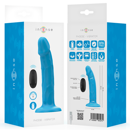 INTENSE - PHOEBE REALISTISCHER VIBRATOR 10 VIBRATIONEN BLAU FERNBEDIENUNG