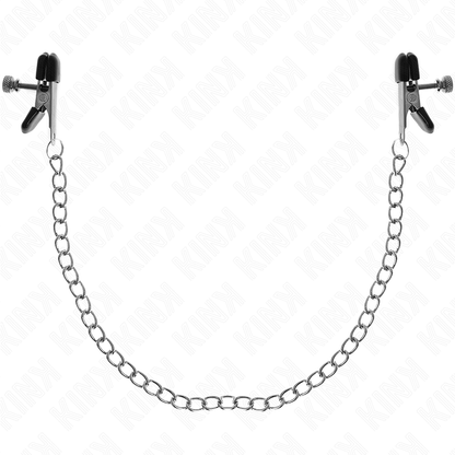 KINK - FLACHE KETTE NIPPELKLEMMEN SILBER 34 CM