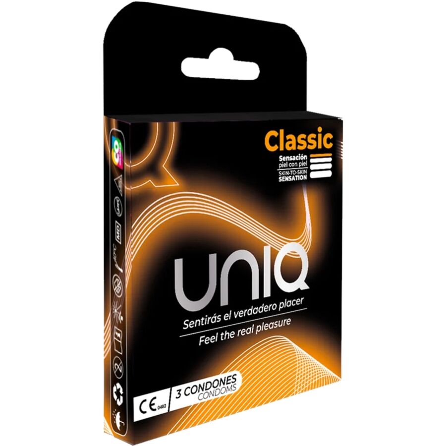 UNIQ - KLASSISCHE LATEXFREIE KONDOME 3 EINHEITEN