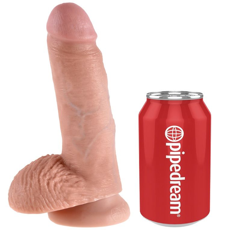 KING COCK - 7 DILDO FLESH MIT KUGELN 17,8 CM