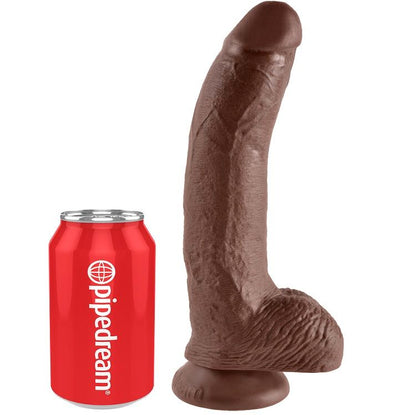 KING COCK - 9 DILDO BRAUN MIT KUGELN 22,9 CM