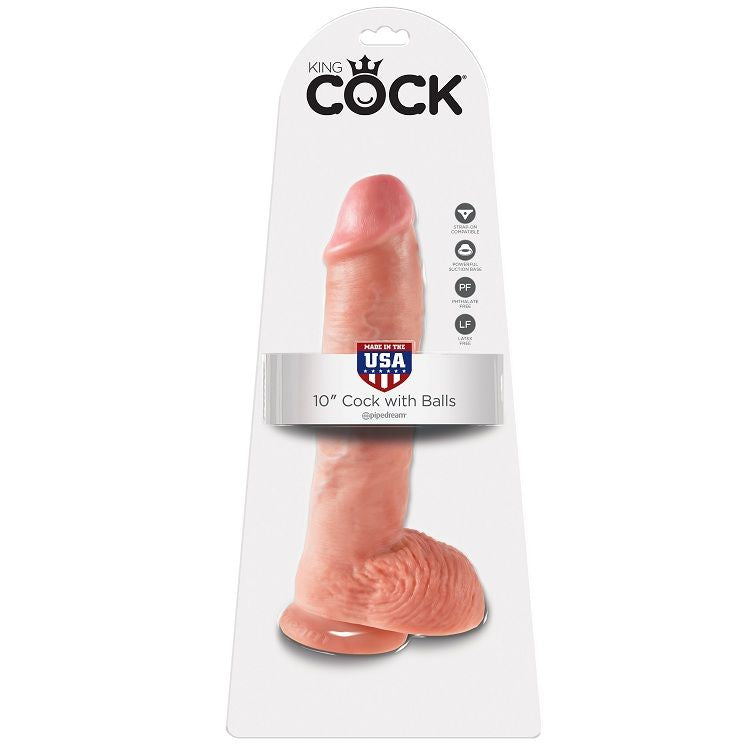 KING COCK - 10 DILDO FLESH MIT KUGELN 26,5 CM