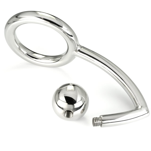 METAL HARD - COCK RING RING MIT ANAL INTRUDER HAKEN 45MM