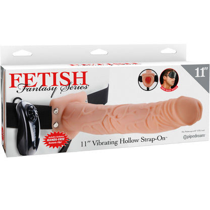 FETISH FANTASY SERIES - SERIE 11 HOHL-STRAP-ON VIBRIEREND MIT KUGELN 27,9 CM HAUTFARBEN