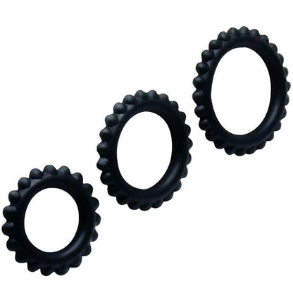BAILE - TITAN SET 3-TEILIG COCKRING SCHWARZ 2,8 + 2,4 + 1,9 CM 