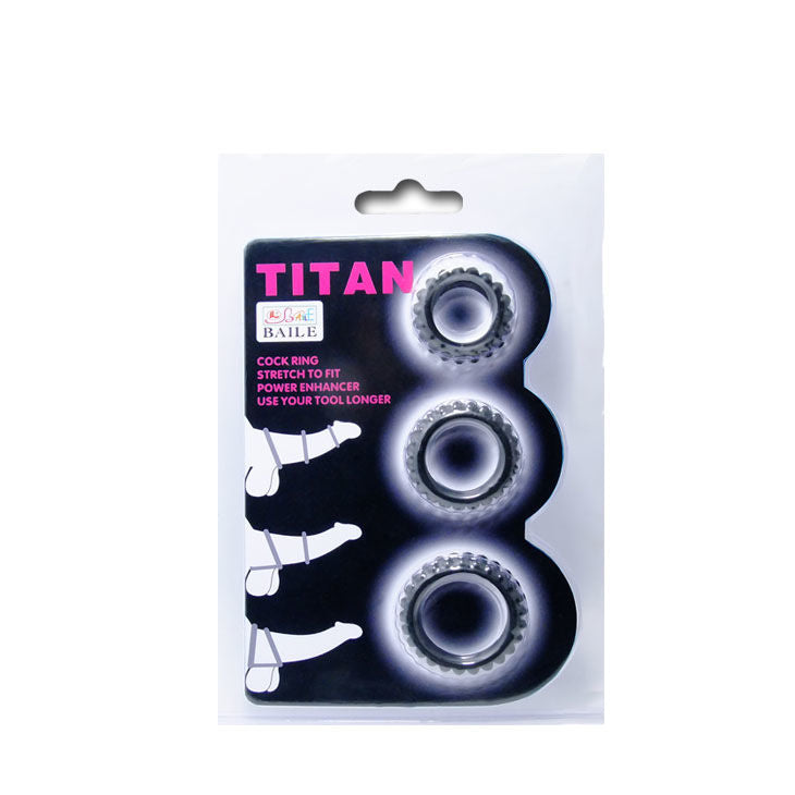 BAILE - TITAN SET 3-TEILIG COCKRING SCHWARZ 2,8 + 2,4 + 1,9 CM 