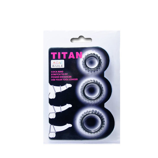 BAILE - TITAN SET 3-TEILIG COCKRING SCHWARZ 2,8 + 2,4 + 1,9 CM 