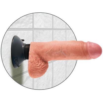 KING COCK - 17,78 CM VIBRIERENDER SCHWANZ MIT HAUTFLEISCHHODEN