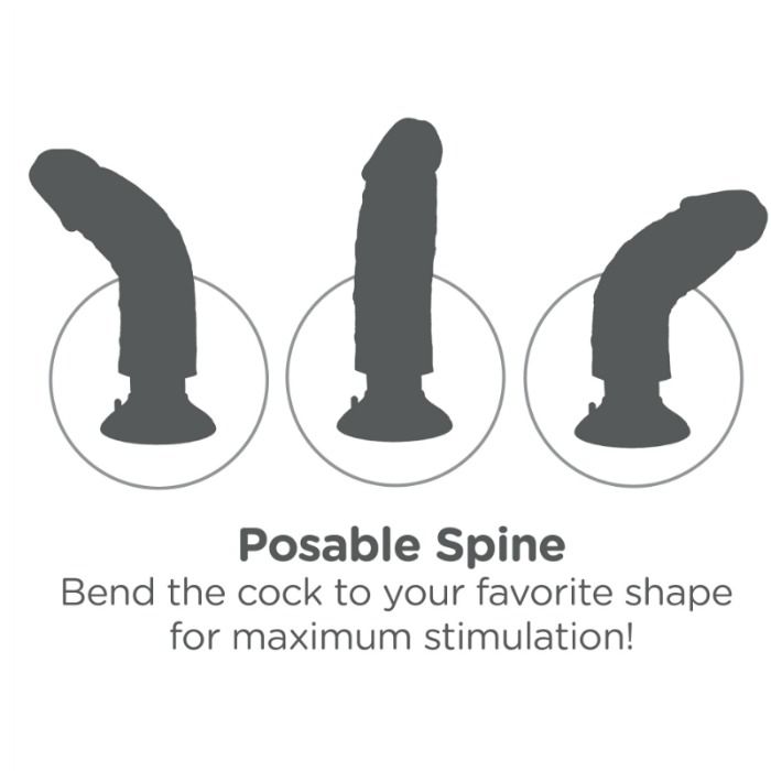 KING COCK - 23 CM VIBRIERENDER SCHWANZ MIT KUGELN SCHWARZ