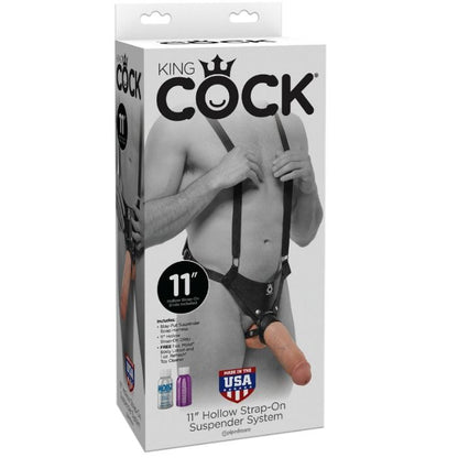 KING COCK - 28 CM HOHL STRAP-ON SUSPENDER SYSTEM FLESH