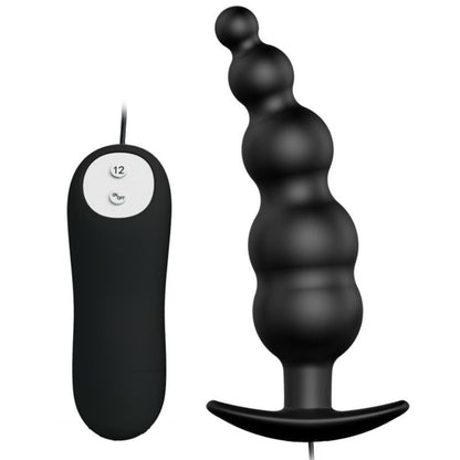 PRETTY LOVE - ANALPLUG SILIKON EXTRA STIMULATION UND 12 VIBRATIONSMODUS SCHWARZ FERNBEDIENUNG