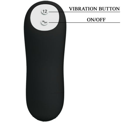 PRETTY LOVE - ANALPLUG SILIKON EXTRA STIMULATION UND 12 VIBRATIONSMODUS SCHWARZ FERNBEDIENUNG