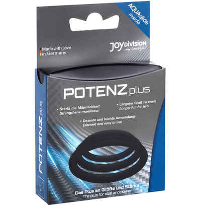 JOYDIVISION POTENZDUO - PLUS 3 SCHWARZE RINGE SET - S, M, L