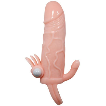 BAILE - BRAVE MAN PENIS-ABDECKUNG MIT KLITORIS- UND ANALSTIMULATION, HAUTFLEISCH, 16,5 CM