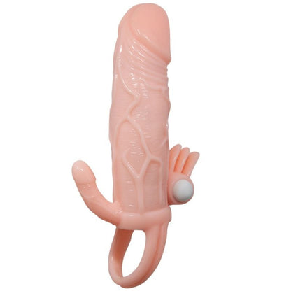 BAILE - BRAVE MAN PENIS-ABDECKUNG MIT KLITORIS- UND ANALSTIMULATION, HAUTFLEISCH, 16,5 CM