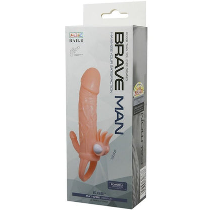 BAILE - BRAVE MAN PENIS-ABDECKUNG MIT KLITORIS- UND ANALSTIMULATION, HAUTFLEISCH, 16,5 CM