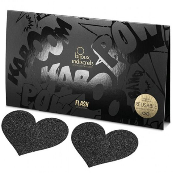 BIJOUX - INDISCRETS FLASH SCHWARZES HERZ-NIPPELKURZ