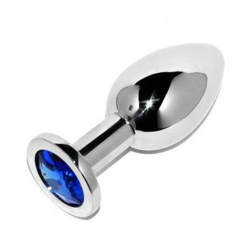 METALL HART - ANAL PLUG DIAMANT BLAU KLEIN 5,71CM