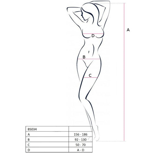 PASSION - WOMAN BS034 WEISSER BODYSTOCKING EINE GRÖSSE