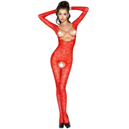 PASSION - FRAU BS031 ROTER BODYSTOCKING EINE GRÖSSE