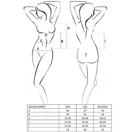 PASSION - DAMEN HELLEN KORSETT SCHWARZ GRÖSSE S/M