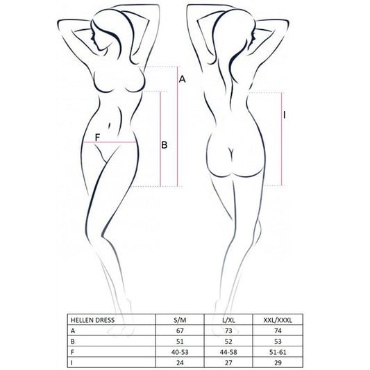 PASSION - DAMENKLEID UND TANGA HELLEN GRÖSSE S/M