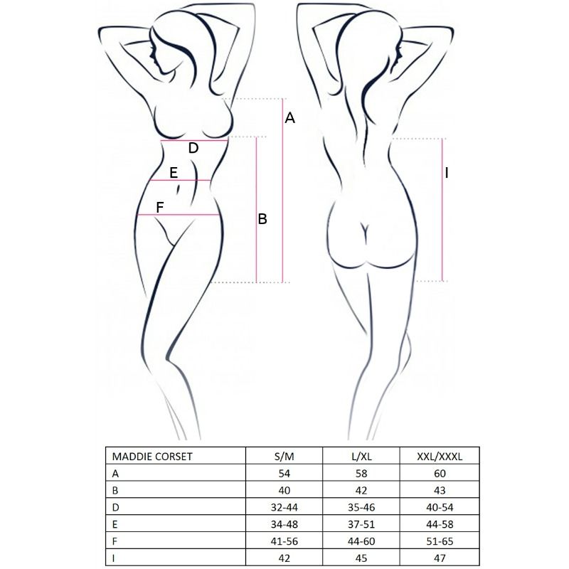 PASSION - FRAU MADDIE SCHWARZES KORSETT GRÖSSE S/M