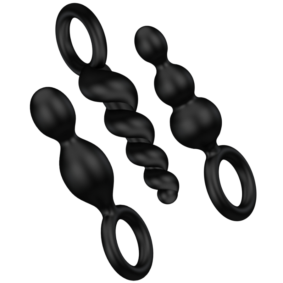 SATISFYER - ANALPLUGS SET 3 STK SCHWARZ