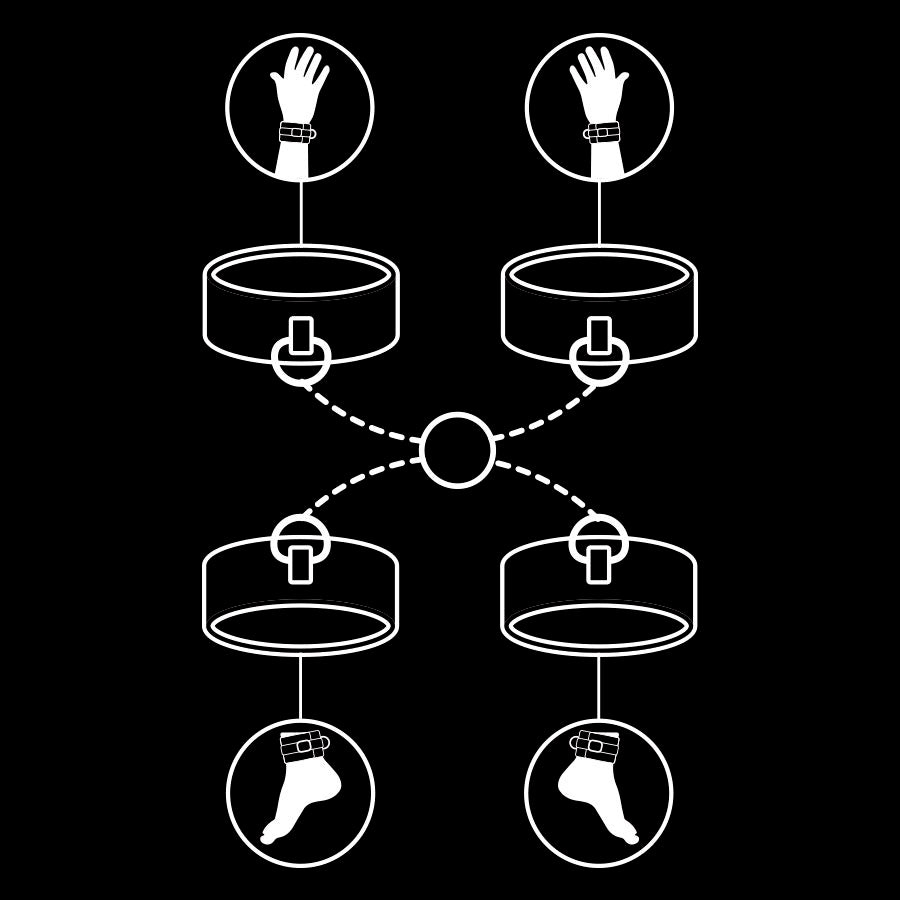 FETISCH DEVOT - SET AUS HAND- UND FUßSCHELLEN MIT NOPREN-FUTTER