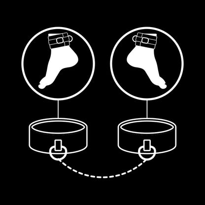 FETISCH DEVOT - FUSSMANSCHETTEN AUS VEGANEM LEDER MIT NOPRENFUTTER