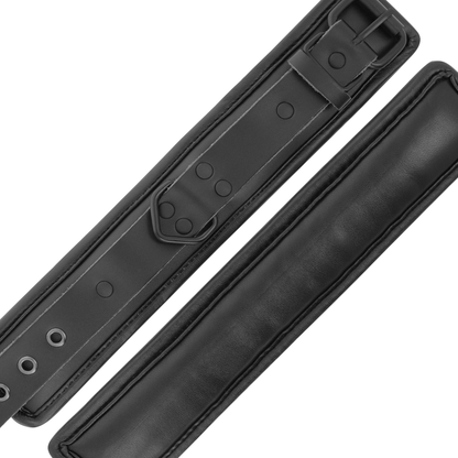 DARKNESS - VERSTELLBARE FUßSCHELLEN AUS SCHWARZEM LEDER