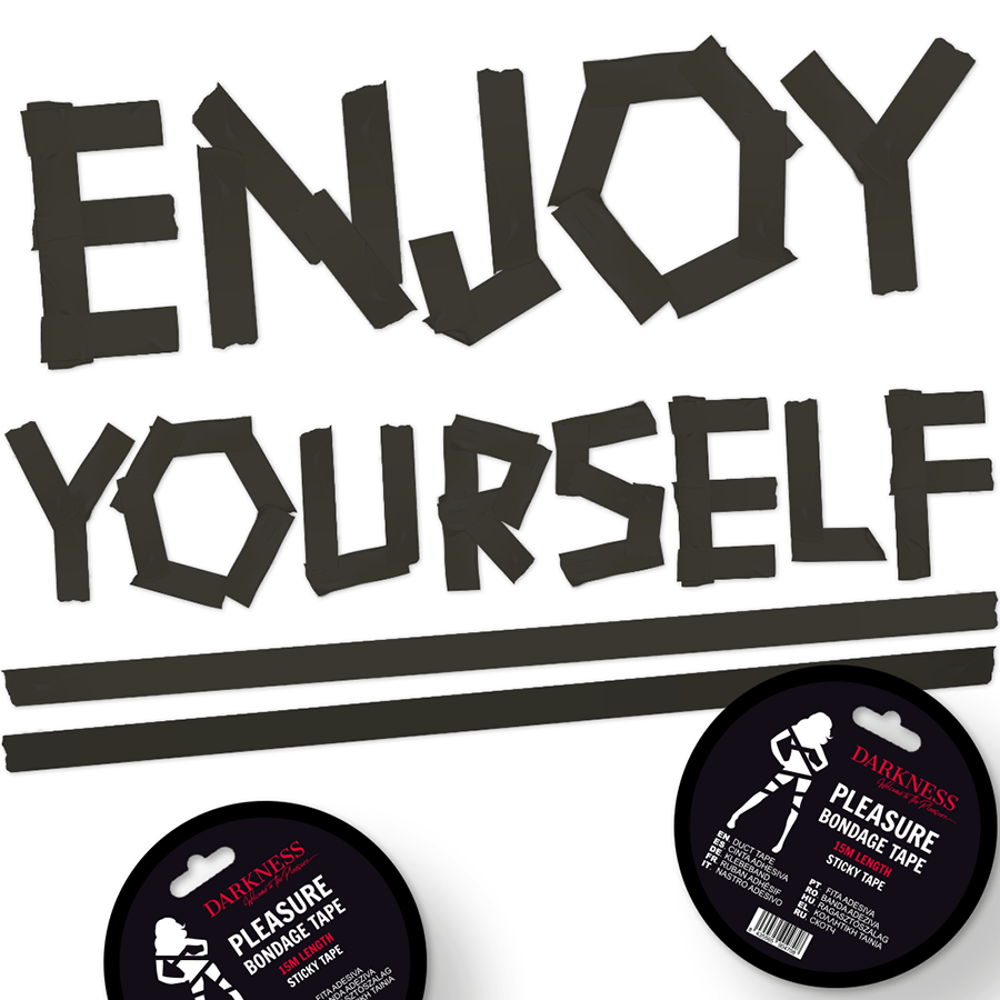 DARKNESS - SCHWARZES KLEBEBAND FÜR BONDAGE 15M