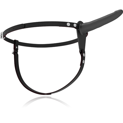 FETISCH DEVOT-HARNESS - SCHWARZER SILIKONVIBRATOR 15 CM