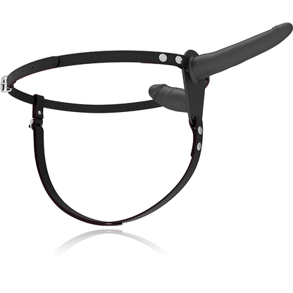 FETISCH-UNTERWÜRFIGER HARNESS - DOPPELPENETRATION SCHWARZER VIBRATOR